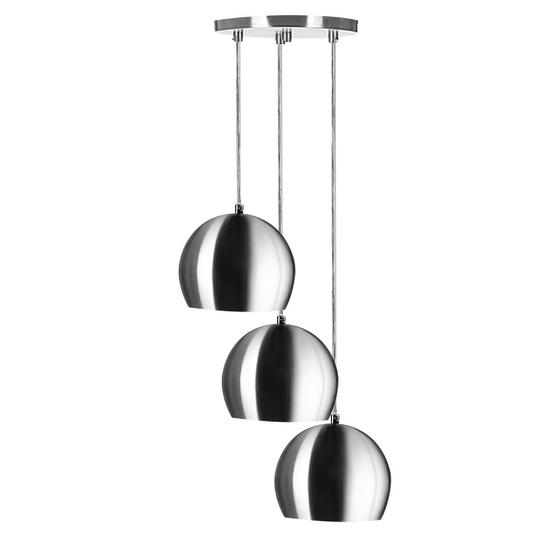 Imagem de Lustre Pendente Aluminio Bola Triplo 15cm Escovado