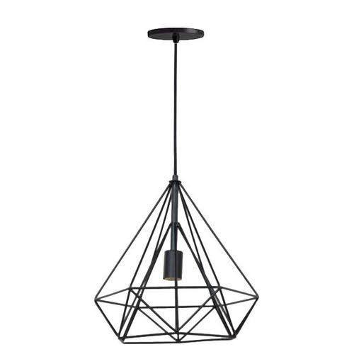 Imagem de Lustre Pendente Aramado Diamante Duplo Preto E27 Bivolt