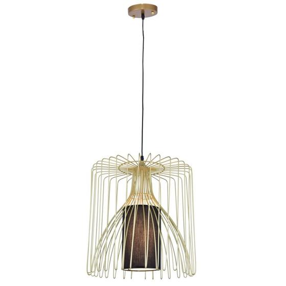Lustre Pendente Aramado Dourado 36cm Menor preço em Lustre Pendente Aramado Dourado 36cm