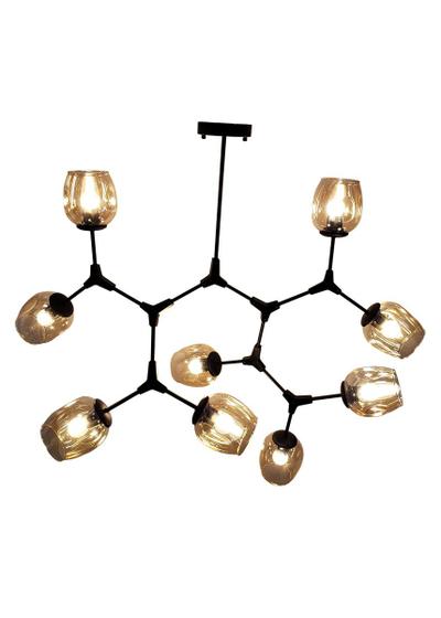 Imagem de Lustre pendente átomo preto  para sala jantar  moderno 9 lâmpadas