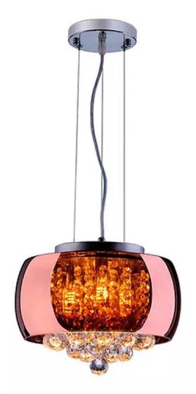 Imagem de Lustre Pendente  Attractive Cristal 28Cm Cor Cobre Bivolt Startec