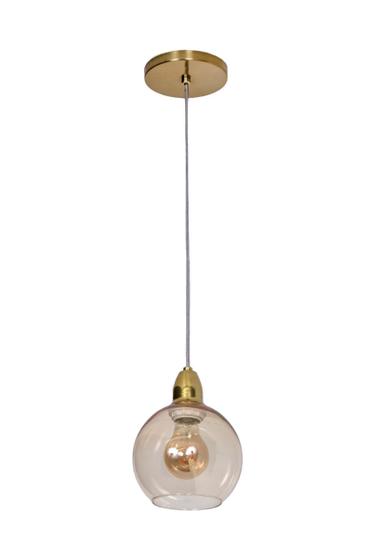 Lustre Pendente Bola Globo 15cm Vidro Ambar Dourado 242/1 Menor preço em Lustre Pendente Bola Globo 15cm Vidro Ambar Dourado 242/1