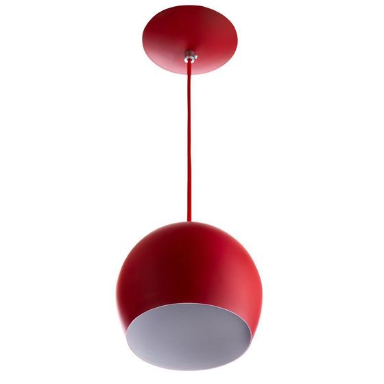 Imagem de Lustre Pendente Bola Pequena De Alumínio 15cm Vermelho