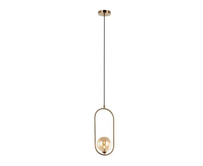 Imagem de Lustre Pendente Bola Vidro Champagne Metal Dourado 1XG9 Bivolt PD1333DO