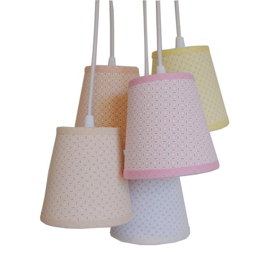 Imagem de Lustre Pendente Cacho Com 5 Cúpulas Tons Candy Colors