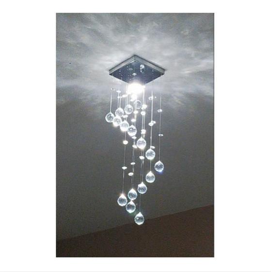 Imagem de Lustre Pendente Caracol Para Sala Pequena Cristal Acrílico Alto Brilho