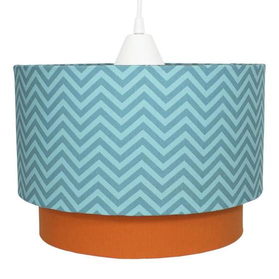 Imagem de Lustre Pendente Chevron Azul Turquesa Raposa Quarto Bebê