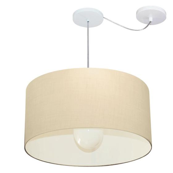 Imagem de Lustre Pendente Cilíndrico Com Desvio Bege MJ-4233 Para Mesa de Jantar e Estar