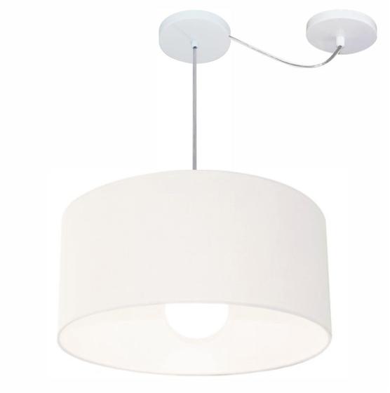 Imagem de Lustre Pendente Cilíndrico Com Desvio Branco MJ-4230 Para Mesa de Jantar e Estar