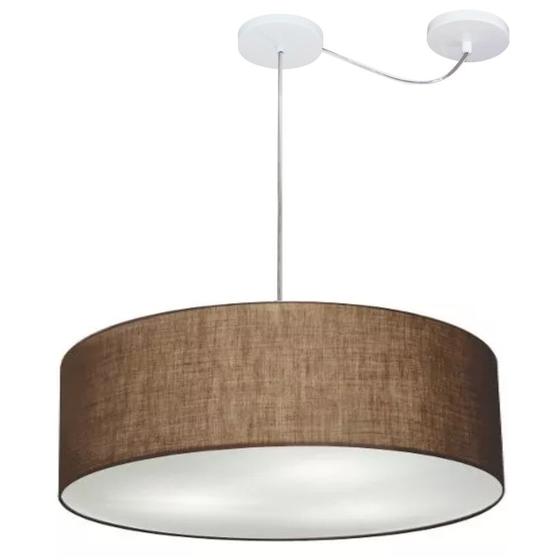 Imagem de Lustre Pendente Cilíndrico Com Desvio Café MJ-4259 Para Mesa de Jantar e Estar