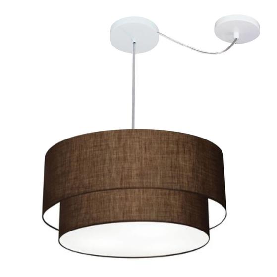 Imagem de Lustre Pendente Cilíndrico Com Desvio Café MJ-4361 Para Mesa de Jantar e Estar