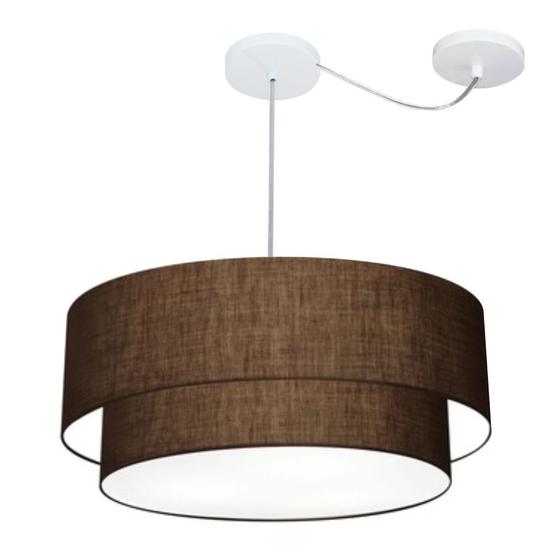 Imagem de Lustre Pendente Cilíndrico Com Desvio Café MJ-4362 Para Mesa de Jantar e Estar