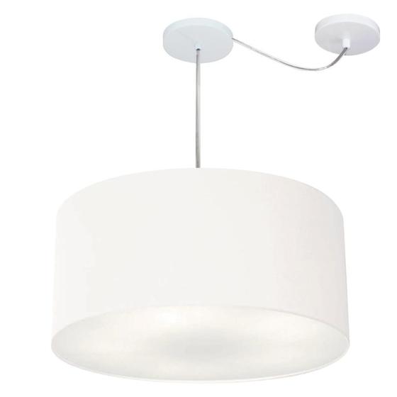 Imagem de Lustre Pendente Cilíndrico Com Desvio de Centro Vivare Md-4252 Cúpula em Tecido 55x25cm - Bivolt