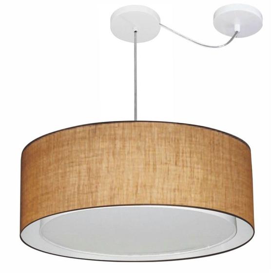 Imagem de Lustre Pendente Cilíndrico Com Desvio Palha MJ-4317 Para Mesa de Jantar e Estar