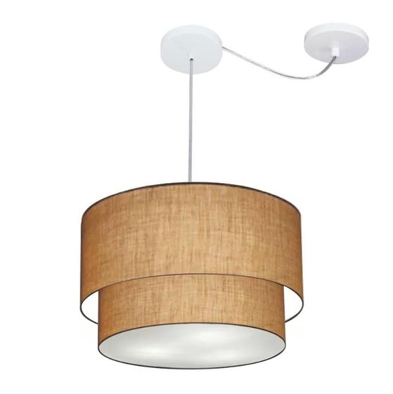 Imagem de Lustre Pendente Cilíndrico Com Desvio Palha MJ-4359 Para Mesa de Jantar e Estar