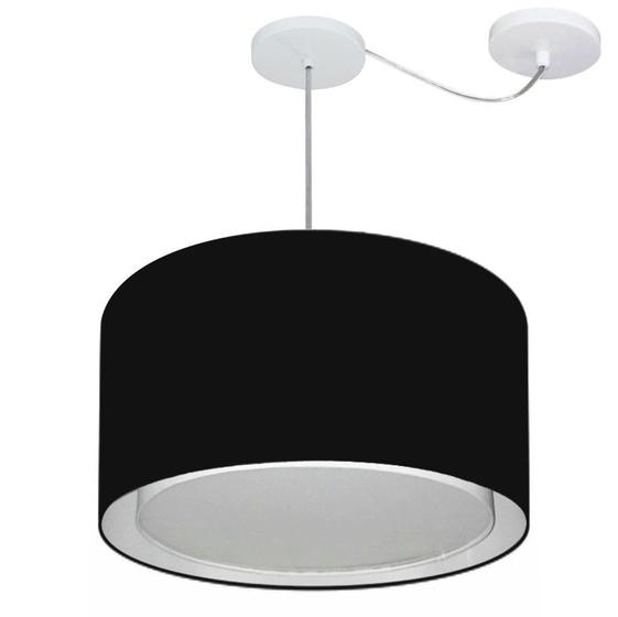 Imagem de Lustre Pendente Cilíndrico Com Desvio Preto MJ-4307 Para Mesa de Jantar e Estar