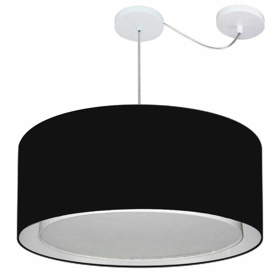 Imagem de Lustre Pendente Cilíndrico Com Desvio Preto MJ-4318 Para Mesa de Jantar e Estar