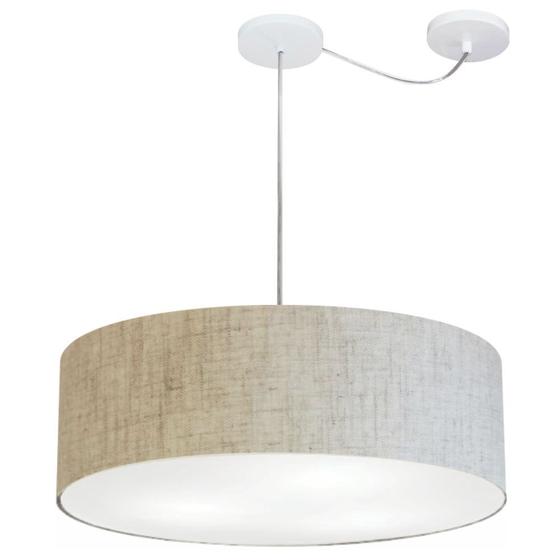 Imagem de Lustre Pendente Cilíndrico Com Desvio Rustico Bege MJ-4259 Para Mesa de Jantar e Estar