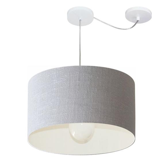Imagem de Lustre Pendente Cilíndrico Com Desvio Rustico Cinza MJ-4229 Para Mesa de Jantar e Estar
