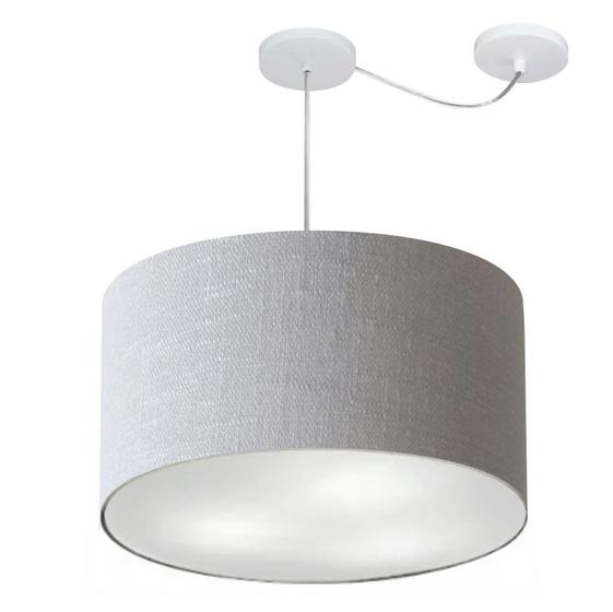 Imagem de Lustre Pendente Cilíndrico Com Desvio Rustico Cinza MJ-4239 Para Mesa de Jantar e Estar