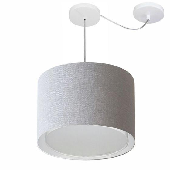 Imagem de Lustre Pendente Cilíndrico Com Desvio Rustico Cinza MJ-4312 Para Mesa de Jantar e Estar
