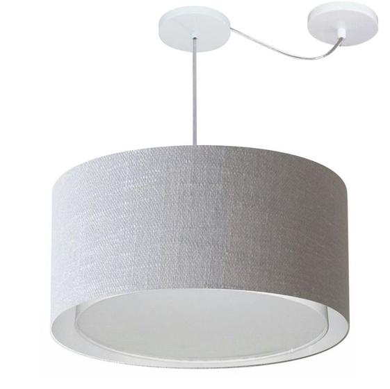 Imagem de Lustre Pendente Cilíndrico Com Desvio Rustico Cinza MJ-4315 Para Mesa de Jantar e Estar