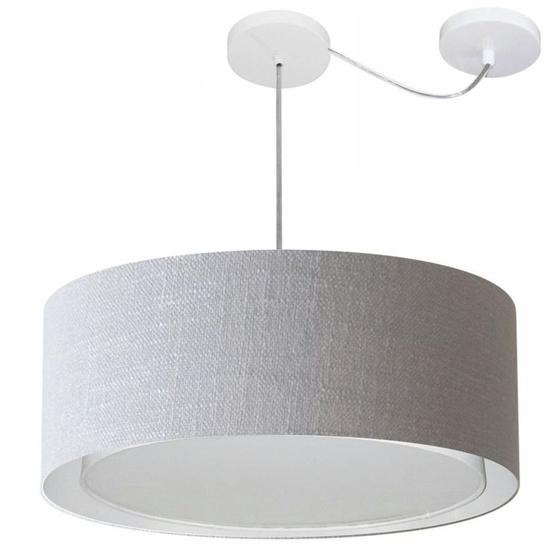 Imagem de Lustre Pendente Cilíndrico Com Desvio Rustico Cinza MJ-4317 Para Mesa de Jantar e Estar