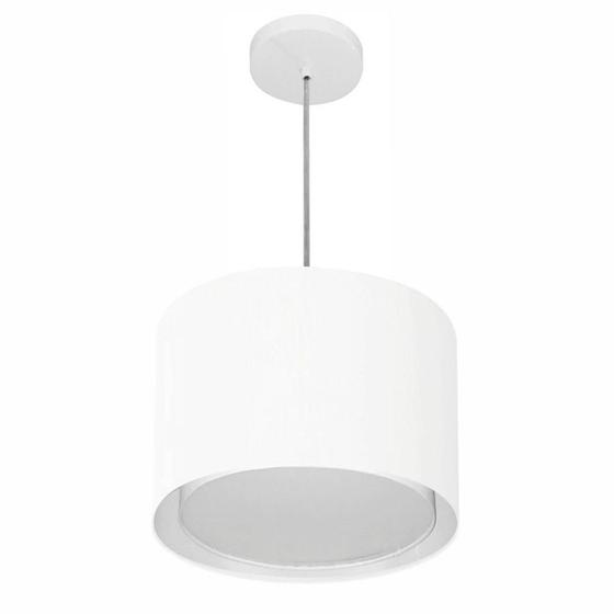 Imagem de Lustre Pendente Cilíndrico Duplo Vivare Md-4285 Cúpula em Tecido 35x30cm - Bivolt