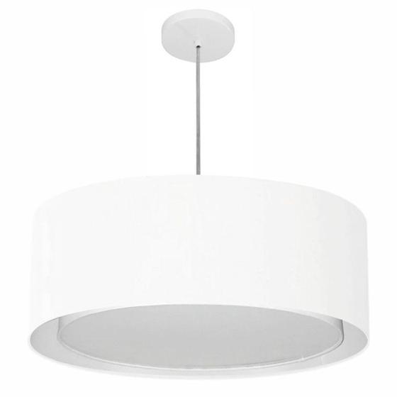 Imagem de Lustre Pendente Cilíndrico Duplo Vivare Md-4297 Cúpula em Tecido 60x25cm - Bivolt