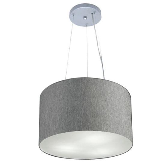 Imagem de Lustre Pendente Cilíndrico Md-4009 Cúpula em Tecido 40x21cm Rustico Cinza - Bivolt