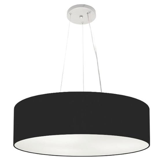 Imagem de Lustre Pendente Cilíndrico Md-4029 Cúpula em Tecido 60x15cm Preto - Bivolt