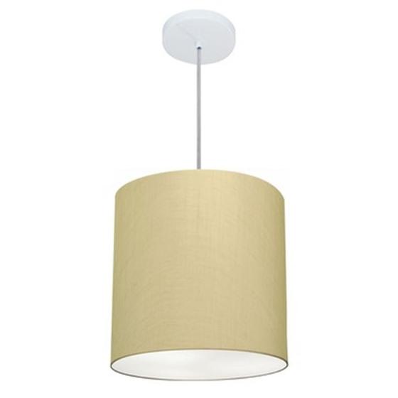 Imagem de Lustre Pendente Cilíndrico Md-4036 Cúpula em Tecido 30x31cm Algodão Crú - Bivolt