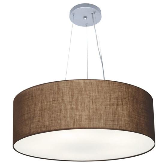 Imagem de Lustre Pendente Cilíndrico Md-4038 Cúpula em Tecido 60x21cm Café - Bivolt