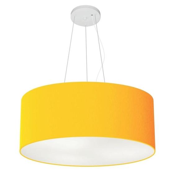 Imagem de Lustre Pendente Cilíndrico Md-4047 Cúpula em Tecido 50x21cm Laranja - Bivolt