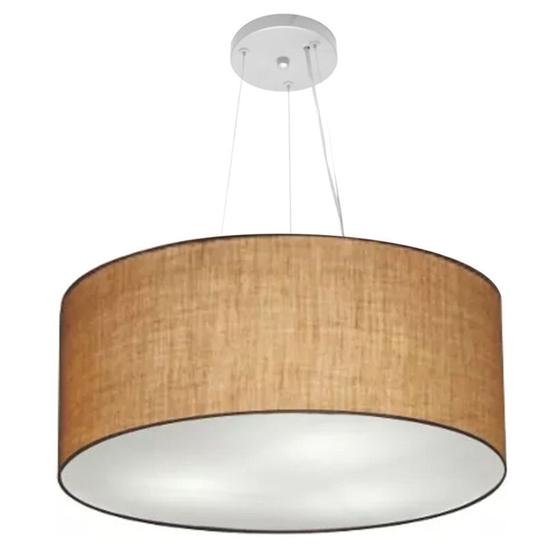 Imagem de Lustre Pendente Cilíndrico Md-4047 Cúpula em Tecido 50x21cm Palha - Bivolt