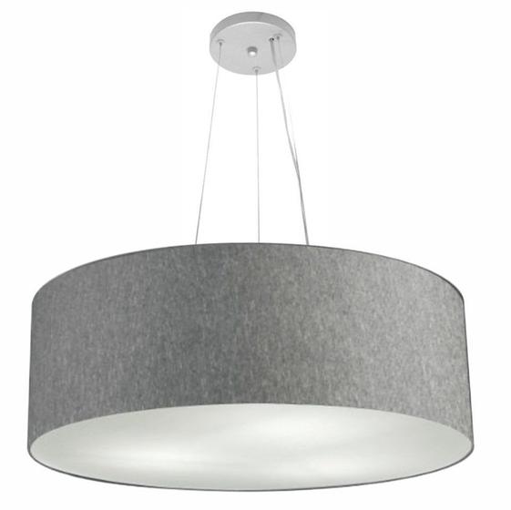 Imagem de Lustre Pendente Cilíndrico Md-4070 Cúpula em Tecido 80x30cm Rustico Cinza - Bivolt