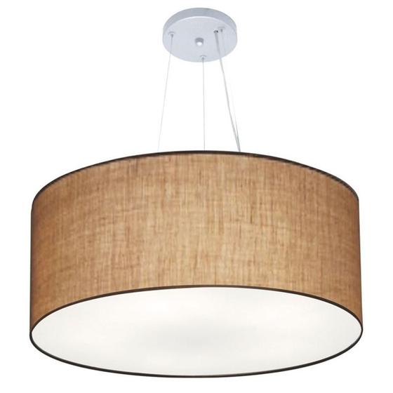 Imagem de Lustre Pendente Cilíndrico Md-4074 Cúpula em Tecido 60x30cm Palha - Bivolt