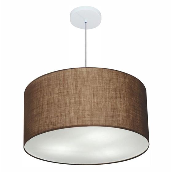 Imagem de Lustre Pendente Cilíndrico Md-4101 Cúpula em Tecido 60x30cm Café - Bivolt