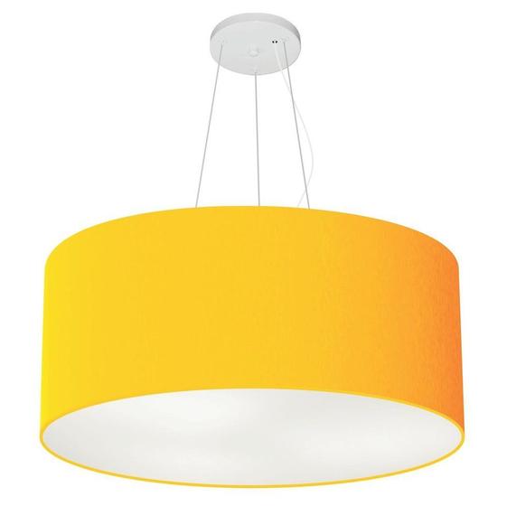 Imagem de Lustre Pendente Cilíndrico Md-4150 Cúpula em Tecido 70x21cm Laranja - Bivolt