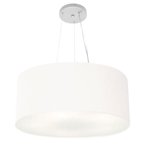 Imagem de Lustre Pendente Cilíndrico Md-4188 Cúpula em Tecido 50x25cm Branco - Bivolt