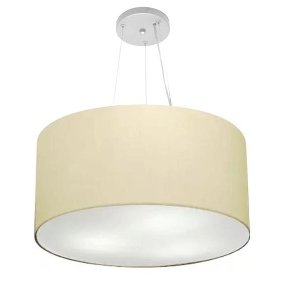 Imagem de Lustre Pendente Cilíndrico Md-4191 Cúpula em Tecido 55x25cm Algodão Crú - Bivolt