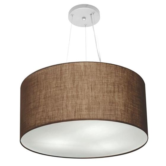 Imagem de Lustre Pendente Cilíndrico Md-4191 Cúpula em Tecido 55x25cm Café - Bivolt