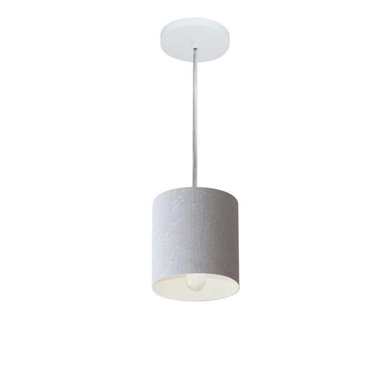 Lustre Pendente Cilíndrico Md-4200 Cúpula em Tecido 14x15cm Rustico Cinza - Bivolt Menor preço em Lustre Pendente Cilíndrico Md-4200 Cúpula em Tecido 14x15cm Rustico Cinza - Bivolt