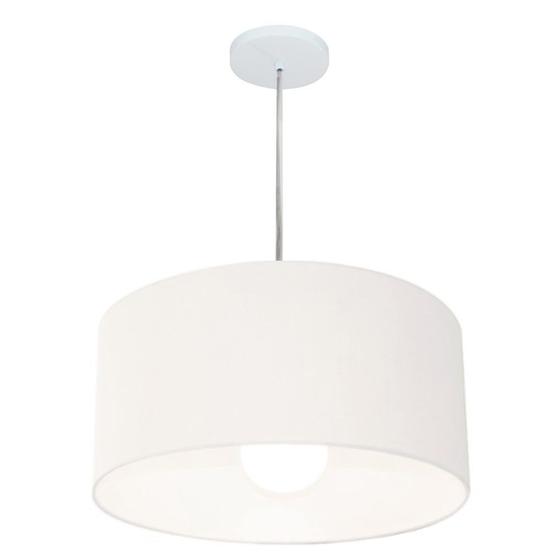 Imagem de Lustre Pendente Cilíndrico Md-4204 Cúpula em Tecido 45x25cm Branco - Bivolt