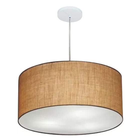 Imagem de Lustre Pendente Cilíndrico Md-4214 Cúpula em Tecido 55x25cm Palha - Bivolt