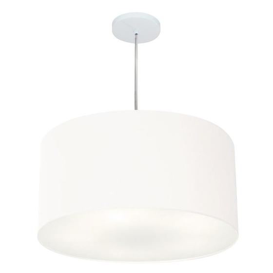 Imagem de Lustre Pendente Cilíndrico Md-4215 Cúpula em Tecido 55x30cm Branco - Bivolt