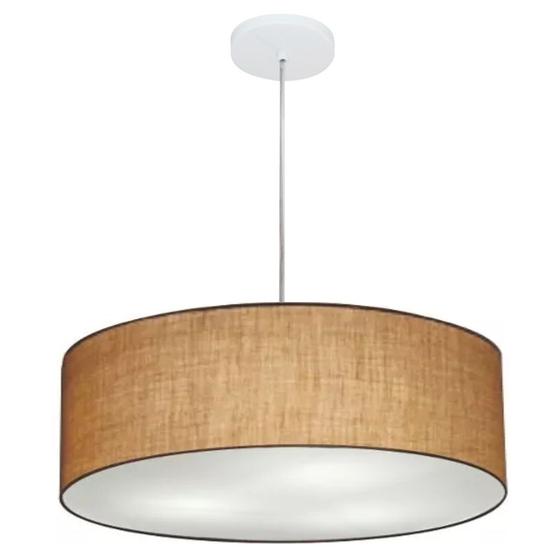 Imagem de Lustre Pendente Cilíndrico Md-4217 Cúpula em Tecido 50x15cm Palha - Bivolt