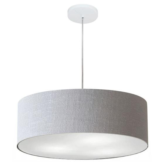 Imagem de Lustre Pendente Cilíndrico Md-4217 Cúpula em Tecido 50x15cm Rustico Cinza - Bivolt