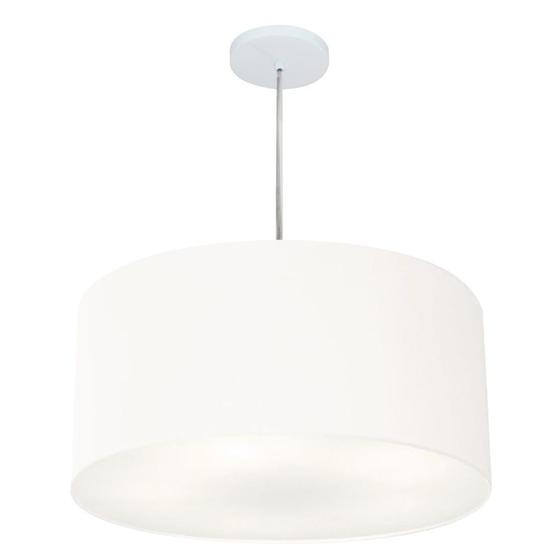 Imagem de Lustre Pendente Cilíndrico Md-4219 Cúpula em Tecido 55x25cm Branco - Bivolt