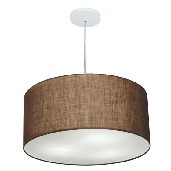 Imagem de Lustre Pendente Cilíndrico Md-4219 Cúpula em Tecido 55x25cm Café - Bivolt